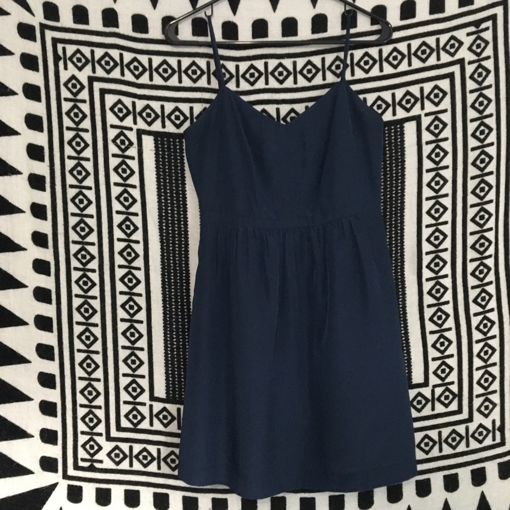 J Crew navy slip dress with pockets